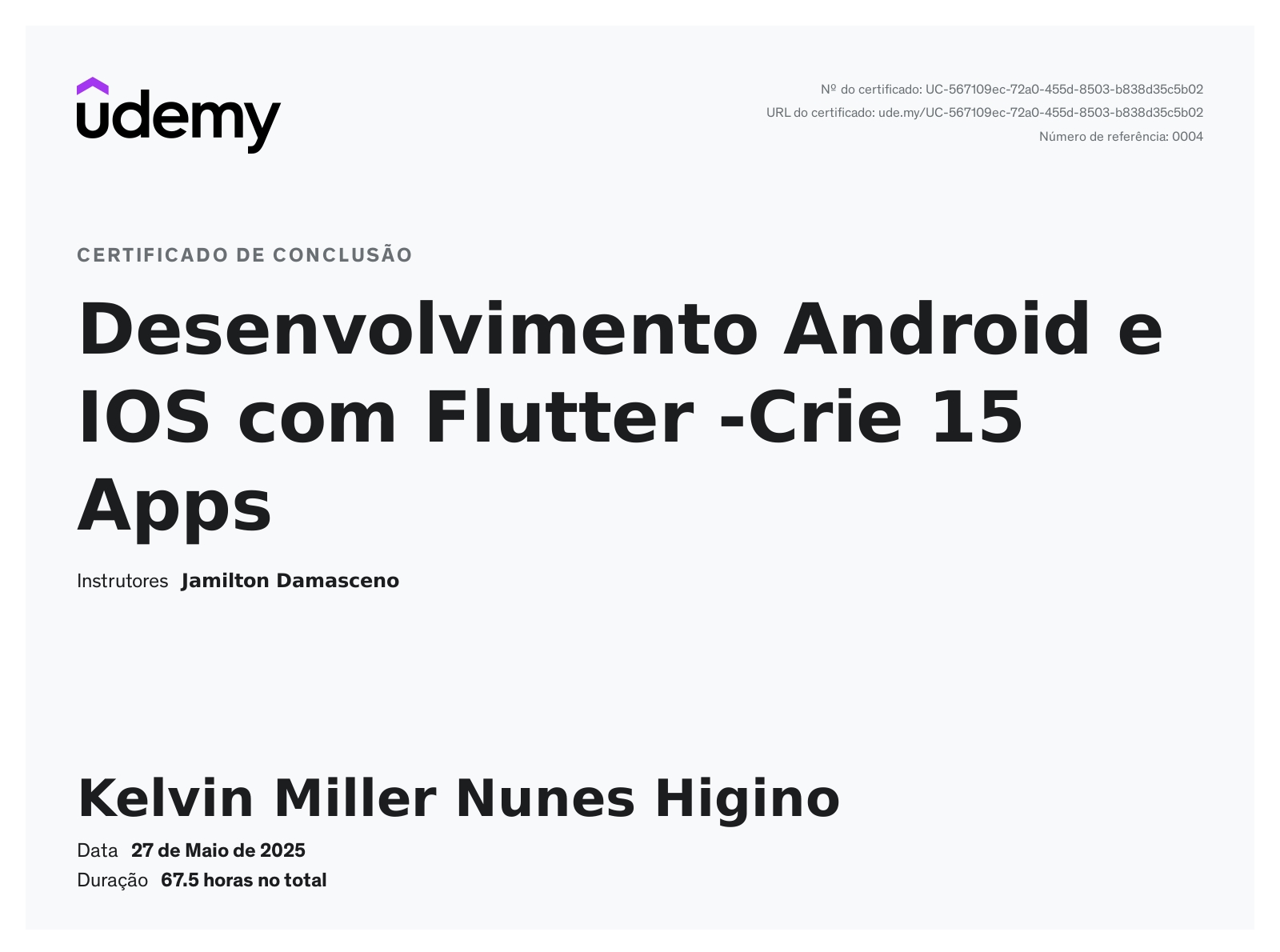 Certificado Desenvolvimento Mobile com Flutter