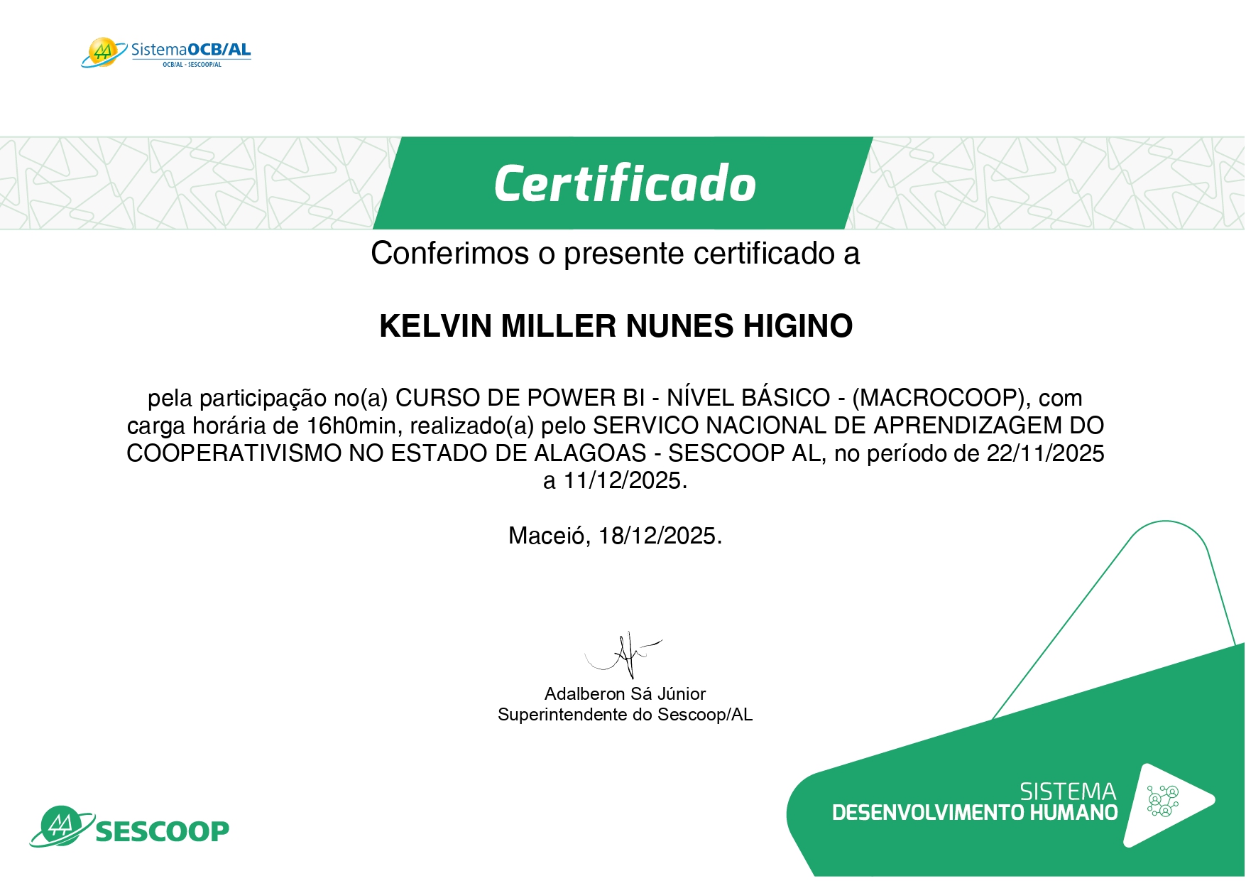 Certificado Power BI
